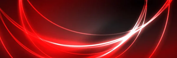 Neon Izzó Folyadék Hullám Vonalak Mágikus Energia Tér Fény Koncepció — Stock Vector