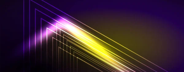 霓虹灯发光的技术线条 高科技的未来抽象背景模板 传单的矢量图解 — 图库矢量图片