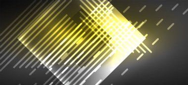 Arka plan duvar kağıtları, parlak çizgiler ve geometrik şekiller. Yapay Zeka teknolojisi, engelleme zinciri, iletişim, 5G, bilim, iş ve teknoloji konsepti için koyu duvar kağıdı