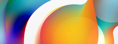 Fluid abstract background, round shapes and circle flowing design for wallpaper, banner, background or landing