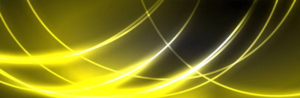 Неоновые Светящиеся Линии Волны Жидкости Магическая Концепция Пространства Света Энергии — стоковый вектор