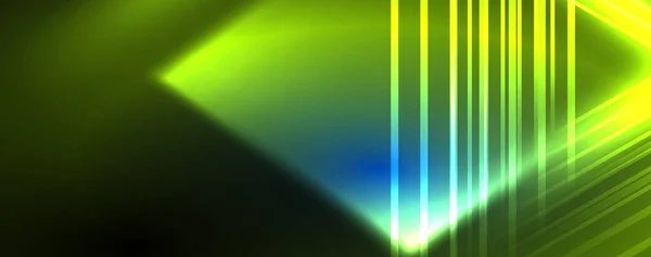 Neon Menyala Garis Dan Sudut Konsep Energi Ajaib Ruang Cahaya - Stok Vektor