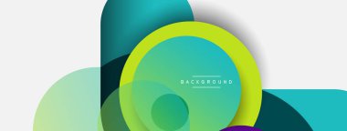 Çember ve yuvarlak şekiller soyut arkaplan. Duvar kağıdı afişi veya iniş sayfası için vektör illüstrasyonu