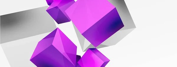 Cubes Vector Abstract Background Composition Square Shaped Basic Geometric Elements — Stock vektor