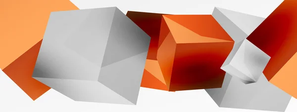 Векторний Абстрактний Фон Літаючі Кубики Композиція Модний Технологічний Бізнес Шаблон — стоковий вектор