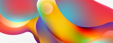 Fluid abstract background, round shapes and circle flowing design for wallpaper, banner, background or landing