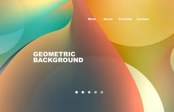 Landing Page Abstract Liquid Background Flowing Shapes Design Circle Web – Stock-vektor