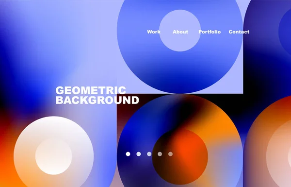 Circles Shapes Landing Page Abstract Geometric Background Web Page Website — Stockový vektor