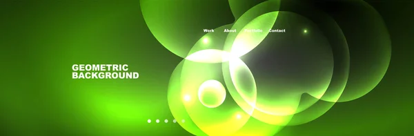 Lesklé Neonové Kruhy Bubliny Tmavé Abstraktní Pozadí Rozmazaným Magickým Neonovým — Stockový vektor