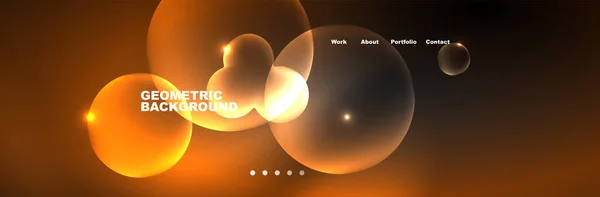 Lesklé Neonové Kruhy Bubliny Tmavé Abstraktní Pozadí Rozmazaným Magickým Neonovým — Stockový vektor