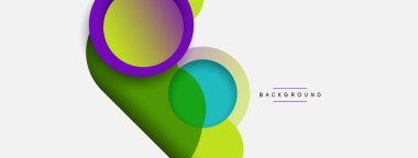 Yaratıcı geometrik duvar kağıdı. Asgari soyut arkaplan. Duvar kağıdı arkaplanı veya iniş sayfası için daire bileşimi vektör çizimi