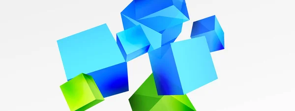 Cubes Vector Abstract Background Composition Square Shaped Basic Geometric Elements — Stockvector