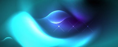 Neon glowing waves, magic energy space light concept, abstract background wallpaper design