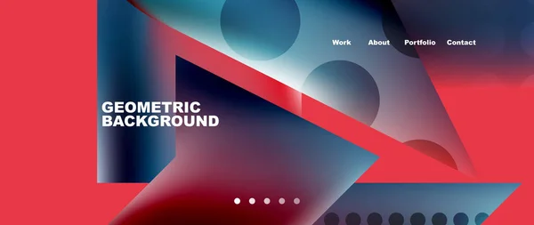 Landing Page Background Template Colorful Plastic Shapes Abstract Composition Vector — Image vectorielle