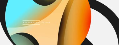 Yaratıcı geometrik duvar kağıdı. Asgari soyut arkaplan. Duvar kağıdı arkaplanı veya iniş sayfası için daire ve dalga kompozisyon vektör çizimi