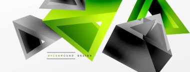 3d üçgen soyut arkaplan. Temel şekil teknolojisi ya da iş konsepti bileşimi. Duvar kağıdı, afiş, arkaplan veya iniş için moda tekno iş şablonu