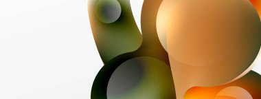 Fluid abstract background. Liquid color gradients composition. Round shapes and circle flowing design for wallpaper, banner, background or landing