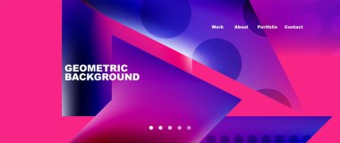 Landing page background template. Colorful plastic round shapes abstract composition. Vector illustration for wallpaper, banner, background