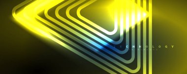 Neon parlak çizgiler ve açılar, sihirli enerji uzay ışığı konsepti. Duvar kağıdı, afiş, arkaplan, broşür, katalog, kapak, broşür