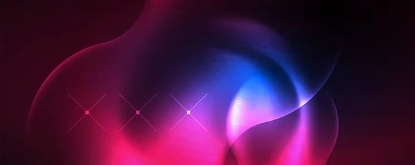 Neon Glowing Waves Magic Energy Space Light Concept Abstract Background — Archivo Imágenes Vectoriales