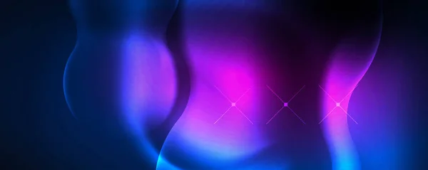 Neon Glowing Waves Magic Energy Space Light Concept Abstract Background — Stockvektor
