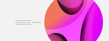 Yaratıcı geometrik duvar kağıdı. Asgari soyut arkaplan. Duvar kağıdı arkaplanı veya iniş sayfası için daire ve dalga kompozisyon vektör çizimi