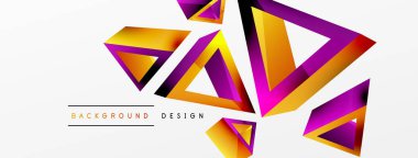 3d üçgen soyut arkaplan. Temel şekil teknolojisi ya da iş konsepti bileşimi. Duvar kağıdı, afiş, arkaplan veya iniş için moda tekno iş şablonu