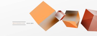 3d vektör soyut arkaplan. Uçan küp kompozisyonu. Duvar kağıdı, afiş, arkaplan veya iniş için moda tekno iş şablonu