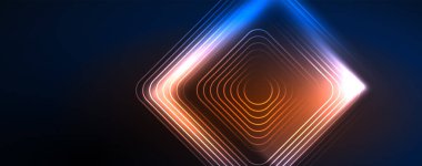 Neon parlak çizgiler ve açılar, sihirli enerji uzay ışığı konsepti. Duvar kağıdı, afiş, arkaplan, broşür, katalog, kapak, broşür
