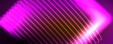 Parlak neon dalgalar, dinamik elektrik hareketi, enerji ya da hız kavramı. Duvar kağıdı, afiş, arkaplan, broşür, katalog, kapak, broşür