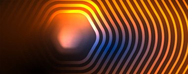 Neon parlak altıgenler soyut arkaplan, teknoloji enerji alanı ışık konsepti, soyut arkaplan duvar kağıdı deseni