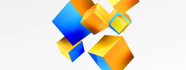 Векторний Абстрактний Фон Літаючі Кубики Композиція Модний Технологічний Бізнес Шаблон — стоковий вектор