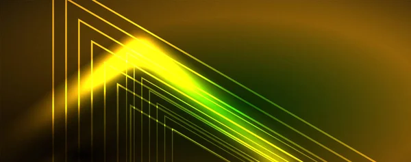 Linee Techno Incandescenti Neon Modello Astratto Futuristico Sfondo Tech Illustrazione — Vettoriale Stock
