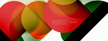 Yuvarlak üçgen çizgileri ve daireleri şekillendirir. Duvar kağıdı afişi arkaplanı veya iniş sayfası için Geometrik vektör çizimi