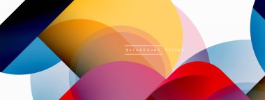 Yuvarlak üçgen çizgileri ve daireleri şekillendirir. Duvar kağıdı afişi arkaplanı veya iniş sayfası için Geometrik vektör çizimi