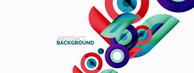 Duvar kağıdı, afiş, arkaplan için halkalar ve daireler geometrik soyut arkaplan