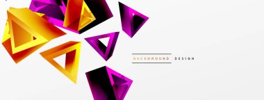 3d üçgen soyut arkaplan. Temel şekil teknolojisi ya da iş konsepti bileşimi. Duvar kağıdı, afiş, arkaplan veya iniş için moda tekno iş şablonu