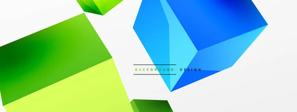 Vector Abstract Background Flying Cubes Composition Trendy Techno Business Template — Stockový vektor