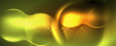 Neon glowing waves, magic energy space light concept, abstract background wallpaper design