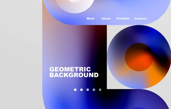 Circles Shapes Landing Page Abstract Geometric Background Web Page Website — Stockvektor
