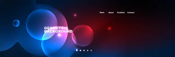 Glänzende Neon Kreise Und Blasen Dunkler Abstrakter Hintergrund Mit Verschwommenem — Stockvektor