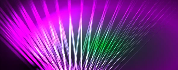 Světelné Paprsky Neonové Čáry Abstraktní Pozadí Vektorové Ilustrace Pro Tapetu — Stockový vektor