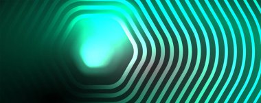 Neon parlak altıgenler soyut arkaplan, teknoloji enerji alanı ışık konsepti, soyut arkaplan duvar kağıdı deseni
