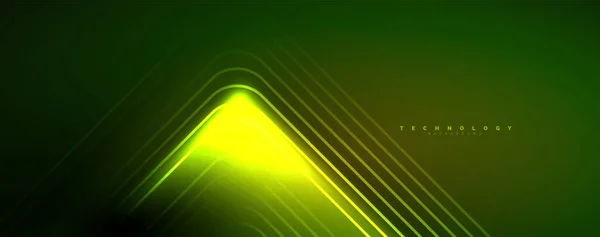 Neon Izzó Vonalak Szögek Mágikus Energia Tér Fény Koncepció Vektor — Stock Vector
