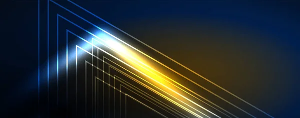 Неоновые Светящиеся Технологические Линии Высокотехнологичный Футуристический Абстрактный Шаблон Фона Векторная — стоковый вектор