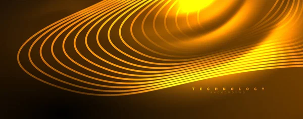 Lignes Ondes Néon Techno Mouvement Électrique Dynamique Concept Vitesse Modèles — Image vectorielle