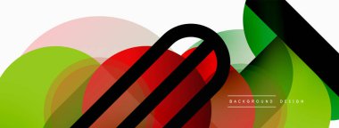 Yuvarlak üçgen çizgileri ve daireleri şekillendirir. Duvar kağıdı afişi arkaplanı veya iniş sayfası için Geometrik vektör çizimi