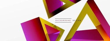 Triangle abstract background. 3d vector basic shape technology or business concept composition. Trendy techno business template for wallpaper, banner, background or landing