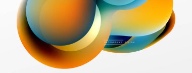 Fluid abstract background, round shapes and circle flowing design for wallpaper, banner, background or landing