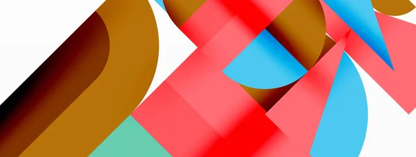 Minimal Geometric Abstract Background Circle Square Triangle Design Trendy Techno — Stockvektor